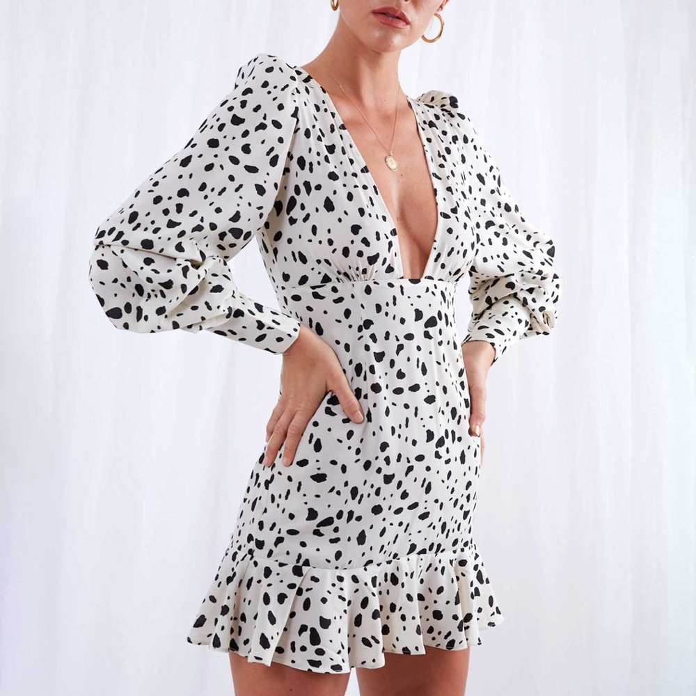 💎 COMING SOON | Dalmatian Plunge Dress